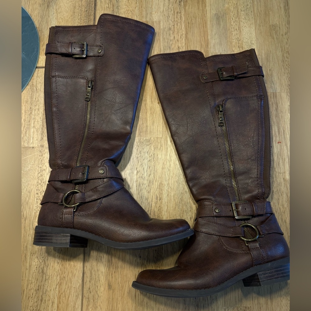 G by Guess Dark Brown Over the Knee Boots